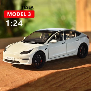 1: 24 Tesla Modeli Y Modeli 3 alaşım kalıp Döküm oyuncak araba Çocuklar için Şarj Kazık Çocuk Koleksiyon doğum günü hediyesi oyuncak arabalar Çocuklar için Görüntü