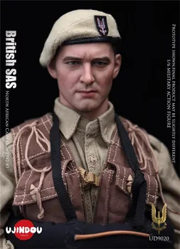 1/6 UJINDOU UD9020 İKINCI dünya savaşı İngiliz Asker Kuzey Afrika Kampanyası 1942-1943 Erkek Başkanı Şekillendirici Oyma Fit 12 