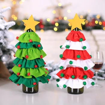 1 ADET Noel Ağacı şarap şişe çantası Restoran Yapışkan Pentagram Saç Topu şarap şişe kapağı Otel Dekoratif Pervane Görüntü