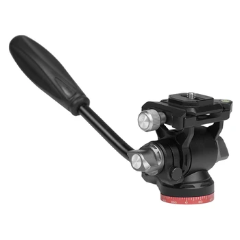 1 ADET Panoramik Tripod Başkanı Siyah Alüminyum Alaşım Tripod Monopod Kamera Tutucu Standı SLR DSLR Kamera İçin Görüntü