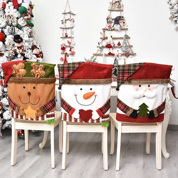 1 Adet noel hediyesi Sandalye arka kapak Noel Elk Gat Dekorasyon Aile için Yeni Yıl Malzemeleri Ev Dekor Görüntü