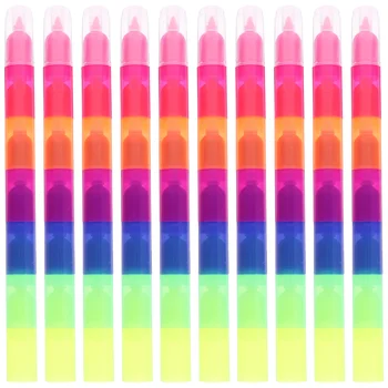 10 Adet Renkli Kalemler Boyama Scrapbooking Malzemeleri Blokları Sanatçılar Vurgulayıcı İşaretleyici Plastik Graffiti Estetik Çocuk Görüntü