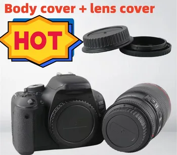 10 adet/ SLR kamera gövde kapağı arka lens kapağı ön kapak için Canon Nikon için Görüntü