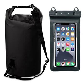 10L Yüzme Su Geçirmez Sırt Çantası PVC file çanta Hafif Su Geçirmez Telefon Kılıfı Yüzen Botla Sürüklenen Yüzme saklama çantası Görüntü