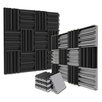 12/24 Adet 250x250x5mm Akustik Köpük Yalıtım Paneli Yaratıcı Düzensiz Ses Geçirmez Stüdyo Yalıtım Emme Duvar Panelleri Görüntü