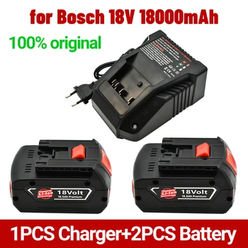 18V Pil 18ah Bosch Elektrikli Matkap için 18V Şarj Edilebilir li-ion pil BAT609 BAT609G BAT618 BAT618G BAT614 + 1 Şarj Cihazı Görüntü