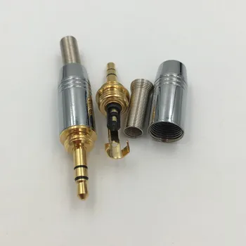 2 Adet Altın Kaplama 4mm Ses Kulaklık Kablosu Adaptör Konnektörü 3.5 mm Erkek Tak Stereo Vida için Görüntü