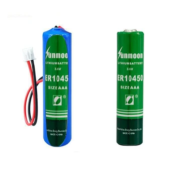 2 adet / grup ER10450 3.6 V AAA akıllı su sayacı ısı kaynağı termostatı olmayan şarj edilebilir lityum pil Görüntü