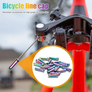 20 adet Bisiklet Tel Uç Kapakları Alüminyum Alaşımlı Renk Attırıcı Shifter Kablo İpuçları Değiştirme Bisiklet Ekipmanları Aksesuarları Görüntü