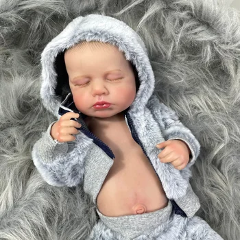 20 inç Reborn LouLou Tam Vinil Vücut Yıkanabilir Yenidoğan Bebek Bebek Reborn Kız 3D Cilt Tonu Görünür Damarlar Bebek Çocuklar İçin hediye Görüntü