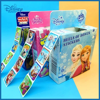 200 Yaprak / Kutu Disney Karikatür Pull Out Çıkartmalar Prenses Dondurulmuş Mickey Mouse Minnie Sticker Kız Erkek Öğretmen Ödül Oyuncaklar Hediye Görüntü