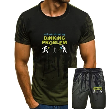2020 Baskılı Erkek T Shirt Pamuk Kısa Kollu Ask Me Hakkında Benim Dinking Sorunu Pickleball Gömlek Kadın t shirt Görüntü