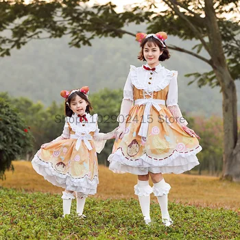 2023 Anime Oyunu Rol Oynamak Yeni Ebeveyn-çocuk Stilleri Lolita Elbise Sevimli Tatlı Anne ve Kızı Elbise Aile Eşleştirme Kıyafetler Görüntü