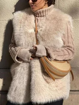 2023 Kadın Sonbahar Yelek Mont Moda Katı V Yaka Tek Göğüslü Sıcak Yelek Kadın Zarif Sokak Yelek Giyim Giyim Görüntü