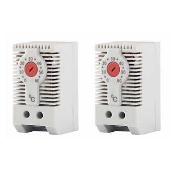 2X KTO011 Normalde Kapalı NC Ayarlanabilir mekanik sıcaklık kontrol cihazı dolap termostatı Dın Ray,ısıtma kullanımı için Görüntü