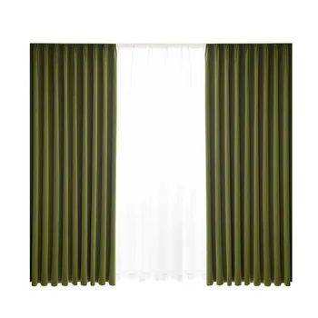3228 Moda Koyu Yeşil Karartma Kadife Lüks Perdeler Oturma Odası Yatak Odası Pencere Perdeleri panel dekorasyon Katı Görüntü