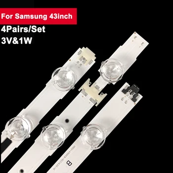 4 Çift / takım 43 inç LED Arka ışık Şeridi Samsung 12led V6DU-430DCA-R2 UA43KU6880J, UA43KU6000, UA43KU7000, UN43MU6103 UN43MU6300 Görüntü