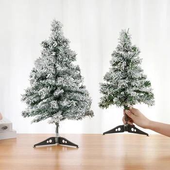 45/60cm Yapay Noel Ağacı Beyaz Kar Tanesi Noel Ağacı Dekorasyon Ev İçin Kış Yeni Yıl Noel Partisi Masa Süsleri Görüntü