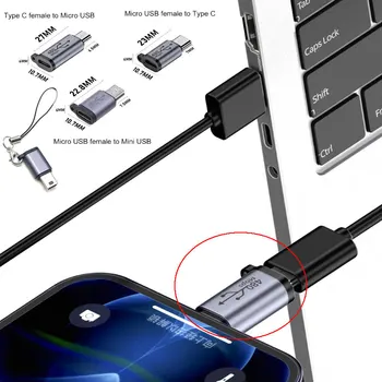 480Mbps Taşınabilir Tip C Mikro mini USB Dönüştürücü 18W Dişi mikro usb Erkek Konnektör Adaptörü tablet telefon Kamera Şarj Görüntü