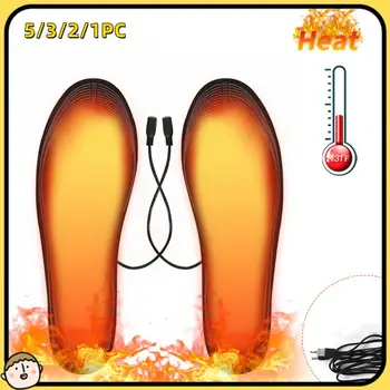 5/3/2/1 Adet USB ısıtmalı ayakkabı tabanlık Ayak sıcak Çorap Pad Mat elektrikli ısıtma tabanlık yıkanabilir kış Sıcak termal tabanlık ısıtmalı Görüntü