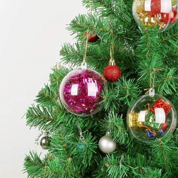 5 Adet Noel top Dekorasyon Temizle Dıy Doldurulabilir Baubles Noel Ağacı Süsler Ev Düğün Topları Yuvarlak Plastik Görüntü