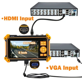 5 inç CCTV Test Cihazı 8MP SDI AHD CVI TVI Video Gözetim kamera monitörü 4K Cftv Test Cihazı Pil HDMI VGA RS485 UTP Kablo İzleyici Görüntü
