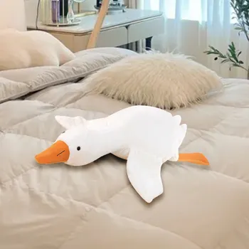 50CM Büyük Beyaz Kaz Yastık Bebek Yalan Aşağı Yastık Bebek Doldurulmuş Hayvan Yatıştırır Yatmadan Yumuşak peluş oyuncak Çocuklar İçin doğum günü hediyesi Görüntü