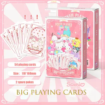 54 adet / takım Sanrios Hello Kitty Kuromi Büyük Oyun Kartları HD Yeni Anime Çevre Birimleri Cinnamoroll Komik Kart Posteri Kız Sevimli Hediye Çocuk Görüntü