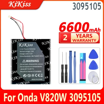 6600mAh KiKiss 100% Yeni Pil Onda V820W 3095105 dizüstü bilgisayar pilleri Görüntü