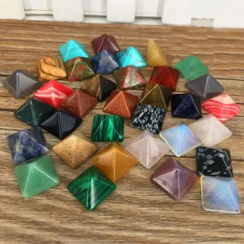7 Adet / grup Çakra Piramit Taş Seti Kristal Şifa Çakra Seti veya Takı Yapımı Çok renkli Rastgele Renk Görüntü