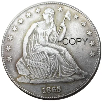 ABD 1865 Liberty Oturmuş Yarım Dolar Gümüş Kaplama Kopya Paraları Görüntü