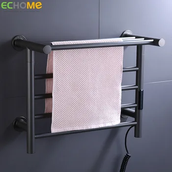 Akıllı Elektrikli Havlu Askısı dokunmatik lcd ekran Kontrollü Ev Havlu Kurutma Depolama Raf Havlu İsıtıcı Banyo Aksesuarları Görüntü