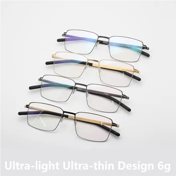Alman Marka Ultralight Çerçeve Vidasız Gözlük Çerçevesi erkek Gözlük Miyopi Reçete Lens Lüks İş Spor Gözlük Görüntü