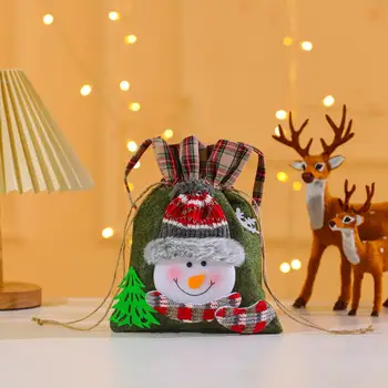 Aperatif Ambalaj Çanta Büyüleyici Noel ikram çantaları Şenlikli İpli Torbalar Şeker Hediyeler için Parti İyilik Doğum Günleri için Görüntü