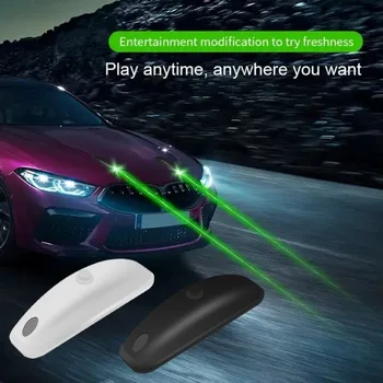Araba lazer sis uyarı ışığı güçlü yeşil dekoratif ışık USB şarj edilebilir otomotiv çatı lazer Anti-çarpışma Tailgating lambası Görüntü