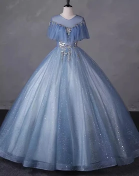 Ashely Alsa Zarif Prenses Quinceanera Elbise Tatlı 16 Yıl Kızlar Kristal Balo Doğum Günü Partisi Balo Elbise Vestido 15 AA171 Görüntü