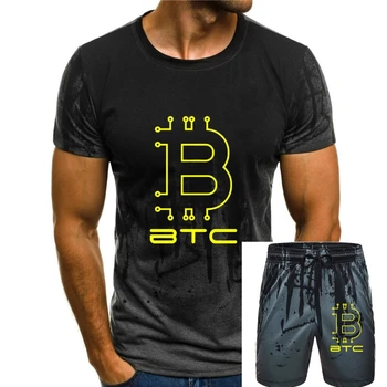 Bitcoin Kripto Blockchain Para Ay Bestseller T Gömlek Bahar Sonbahar Komik Harfler O-Boyun Tee Gömlek Baskılı Harfler Gömlek Görüntü