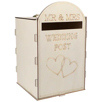 Bling Dekor Düğün Zarf Hediye Kutuları Rustik Düğün Posta Kutusu Kilidi Resepsiyon Düğün Yıldönümü Görüntü
