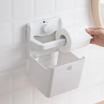 CHAHUA Kağıt havlu depolama Rafı İle Delme Yapıştırma rulo kağit kutu Banyo kağıt havlu kutusu Güçlü Yük Taşıma kapasitesi Görüntü
