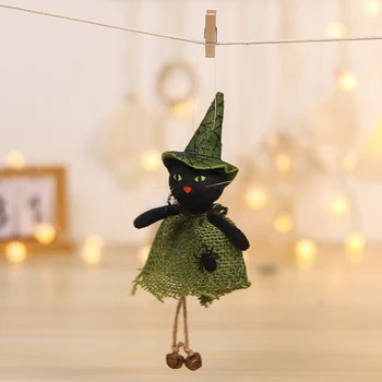 Cadılar bayramı Asılı Hayalet Kolye Kabak Hayalet Saman Windsock Kolye cadı şapkası Siyah Kedi Cadı Haşere Parti Dekor için Görüntü