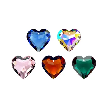 Camal 1 Adet Kristal Takı Kalp 30mm Sınıf Prizmalar Kolye Yüz Asılı Şanslı Aşk Sanat Avize Süs Suncatcher Ev dekor Görüntü