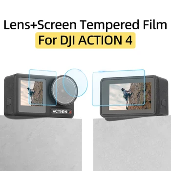 DJI OSMO EYLEM 4 Spor Kamera Lens Ekran Yüksek Çözünürlüklü Temperli Cam Filmi 9H Anti-scratch koruyucu film Aksesuarları Görüntü