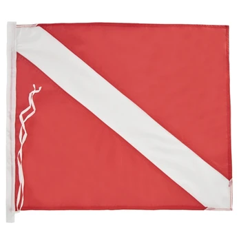 Dalgıçlar Aşağı Dalış Bayrakları Naylon Kırmızı ve Beyaz Uyarı Bayrakları Dalış Bayrakları Görüntü