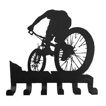 Dağ Bisikleti Dişli Raf Metal Duvar Dekor Dağ Bisikleti Duvar Sanatı Bisiklet Sanat Siluet Duvar Sticker Oyma Siyah Raf Görüntü
