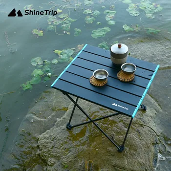 Dağ Eğlenceli açık taşınabilir alüminyum katlanır masa kamp durak masa çok amaçlı piknik barbekü alüminyum masa Görüntü