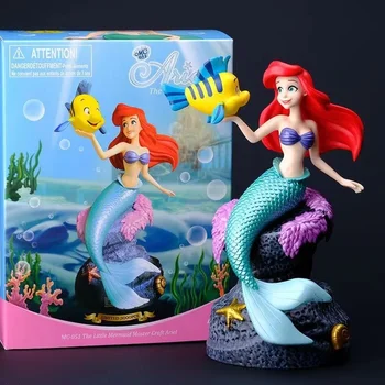 Disney Anime 19 cm Küçük Denizkızı Ariel aksiyon figürü oyuncakları Ariel Prenses Toplama Odası Araba Kek Dekorasyon Hediye Çocuklar için Görüntü