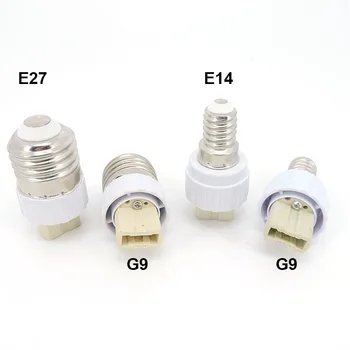 E27 E14 to G9 lamba ampulü Tutucu Dönüştürücü Soket Dönüşüm Ampul E14-G9 E27-G9 Taban tutucu tipi Adaptör Yanmaz Görüntü