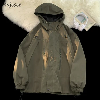 Erkek Kargo Ceketleri Askeri Amerikan Streetwear Taktik Sportif Baggy S-3XL Giyim Kamp Chaqueta Vintage Kapşonlu Palto Unisex Görüntü