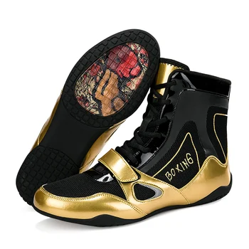 Erkek Yüksek Kaliteli güreş ayakkabısı Dayanıklı Boks Sneakers Wres Ayakkabı Unisex Profesyonel Eğitim Mücadele Savaş spor ayakkabı Görüntü