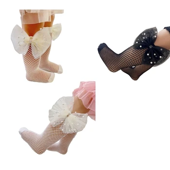 F62D Yürüyor Çocuk Kız file çoraplar Örgü Fantezi Çorap Tayt yaz elbisesi Çorap Görüntü